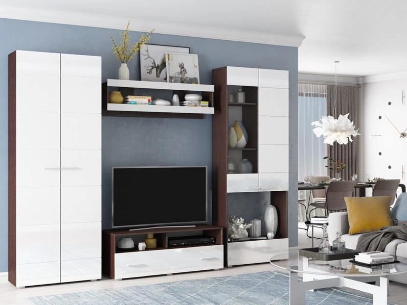 Гостиная Ницца-7 МДФ (Ш-2500 × В-2236 × Г-524 мм)/Разные Цвета