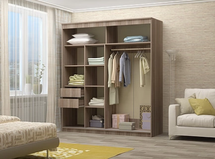 Шкаф-Купе Элвис-1 (Ш-1500/1700/2000 × В-2200 х Г-650 мм)/Разные Цвета
