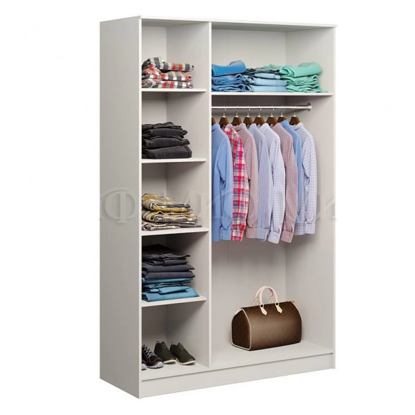 Шкаф 3-х Створчатый  Настя-1 МДФ Белый/Белый Глянец Ш-1350хВ-2116хГ-540 мм