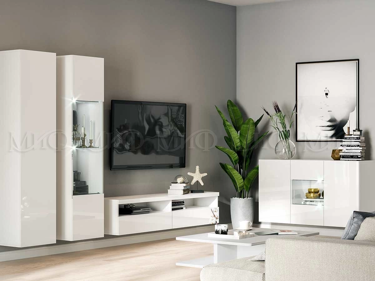 Гостиная Фаворит МДФ №7 (Ш-2400 +1200 x В-2170 x Г-458 мм)/Разные Цвета