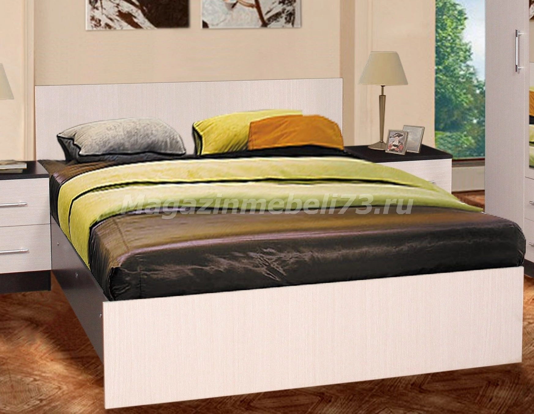 Николь Кровать ЛДСП с Матрасом в Подарок/Разные Цвета и Размеры