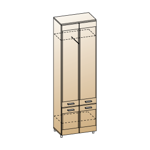 Камелия Шкаф ШК-2634 (В-2172 х Ш-720 х Г-355 мм)
