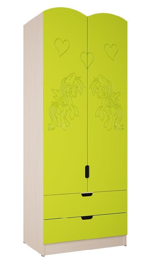 Шкаф Юниор-3 2-х Створчатый с Ящиками Разные Цвета и Рисунок/Ш-800 мм x Г-520 мм х В-2050 мм