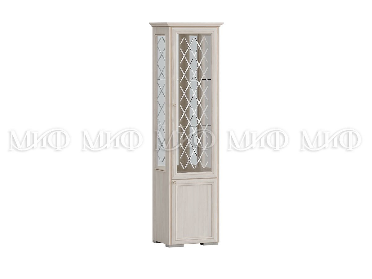 Шкаф-Пенал со Стеклом Памела (Ш-572 мм x Г-442 мм х В-2064 мм)/Разные Цвета