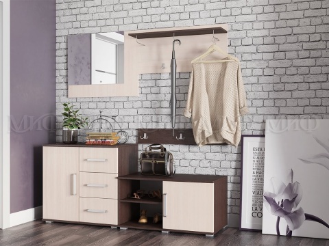 Прихожая Бостон (Ш-1700 мм x В-2120 мм x Г-470 мм)/Разные Цвета