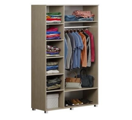 Шкаф Трёхстворчатый Амели Дуб Сонома Светлый/Белый Глянец (Ш-1350 х В-2109 х Г-515 мм)