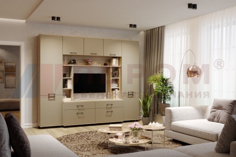  Грейс композиция 7 (В 2264, Ш 2700, Г 442 мм) корпус Гикори Джексон Светлый, фасад Латте Матовый