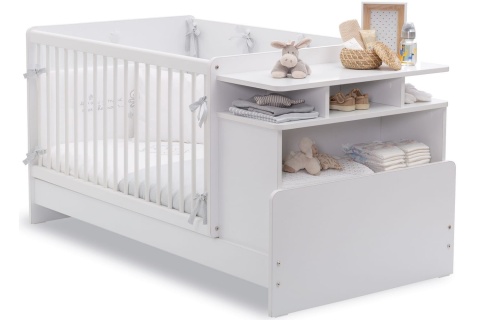 Кроватка-трансформер "Baby Cotton" с полками