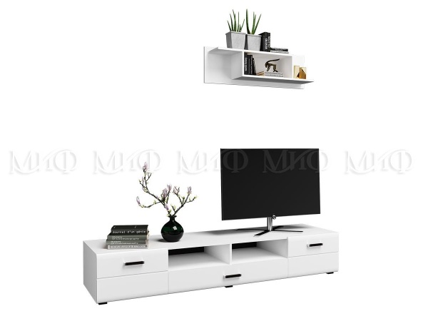 Тумба TV Ницца NEW 2 Двери + 1 Ящик МДФ  (Ш-2000 x В-350 x Г-520 мм)