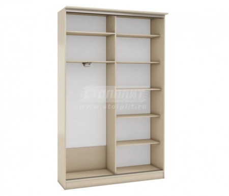 Шкаф 2-х дверный СБ-1086БП Дуб Молочный