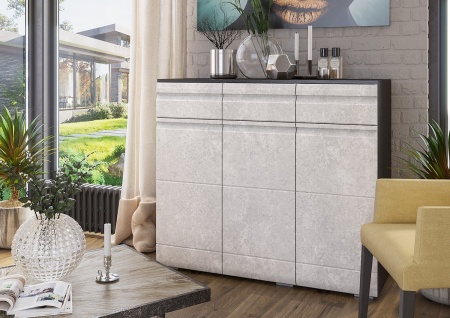 Гостиная Бостон-1/3 Венге/Бетон Белый (Гостиная Ш-3116+1516 + Шкаф-1500 мм x В-2000 мм x Г-450 мм)