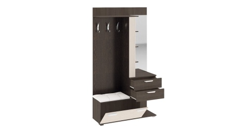 Прихожая-Вешалка Комбинированная с Крючками и Зеркалом«Эрика» Разные Цвета/Ш-1100×Г-357×В-1982 мм