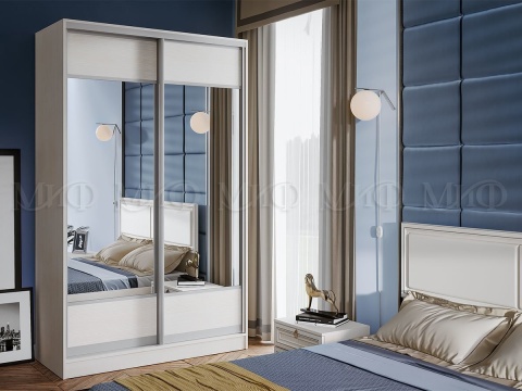 Шкаф-Купе Тринити-9 (Ш-1350 мм x В-2244 мм x Г-600 мм)/Разные Цвета