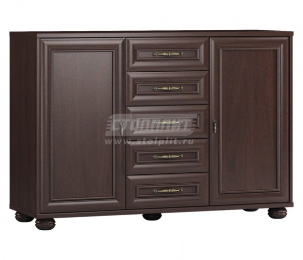 Верди СБ-1448 Комод 2-х дверный с 5-тью ящиками