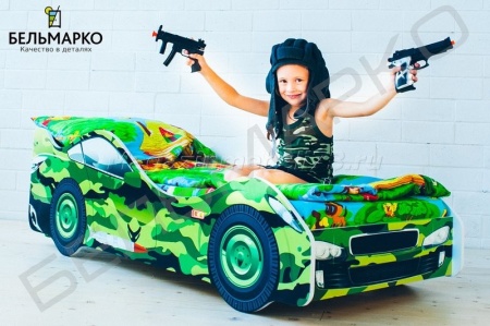 Детская кровать-тачка ХАКИ