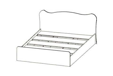 Кровать Каролина-7 МДФ 1,64х0,9х2,03 (сп.м.1,6х2,0)/Разные Цвета 