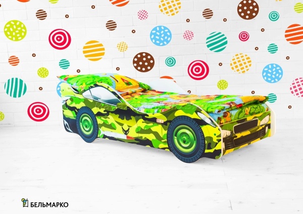 Детская кровать-тачка ХАКИ