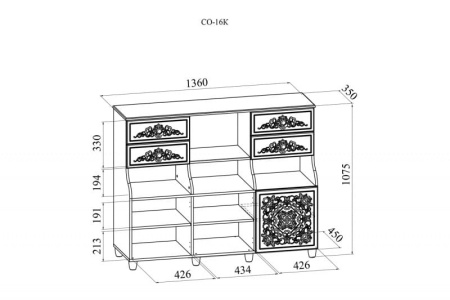 Тумба Соня СО-16К комбинированная