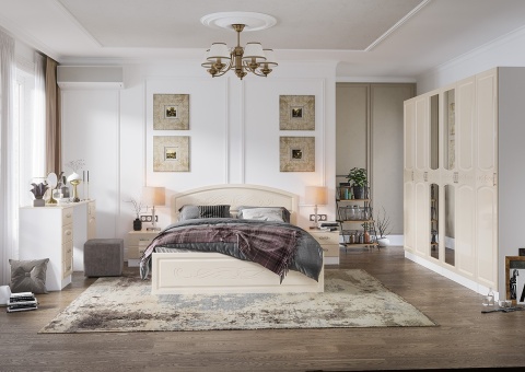 Спальный Гарнитур Венесуэла №1 МДФ/Жемчуг Глянец 