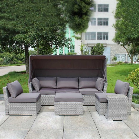 Диван-трансформер из искусственного ротанга AFM-320G Grey