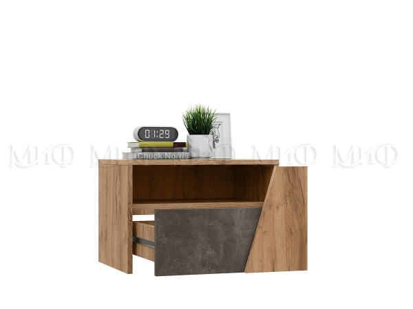 Тумба Прикроватная Портофино (Ш-502 × В-346 × Г-370 мм) Дуб Крафт/Бетон