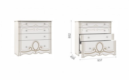 Спальный Гарнитур Барбара Белый/Патина Золото