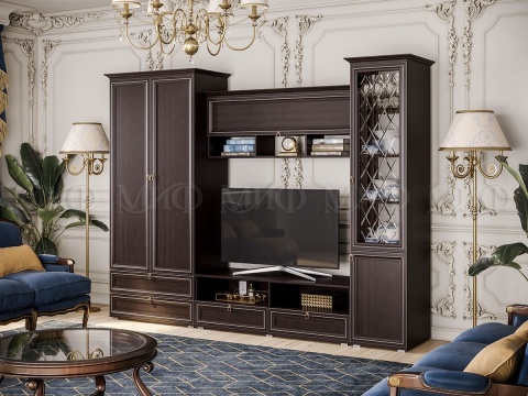 Гостиная Элит-2 МДФ (Ш-2900 мм x Г-577 мм х В-2185 мм)/Разные Цвета