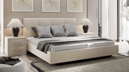 Спальный Гарнитур Элвис №2 Бежевый (Шкаф+Кровать+Тумбы Прикроватные-2шт)